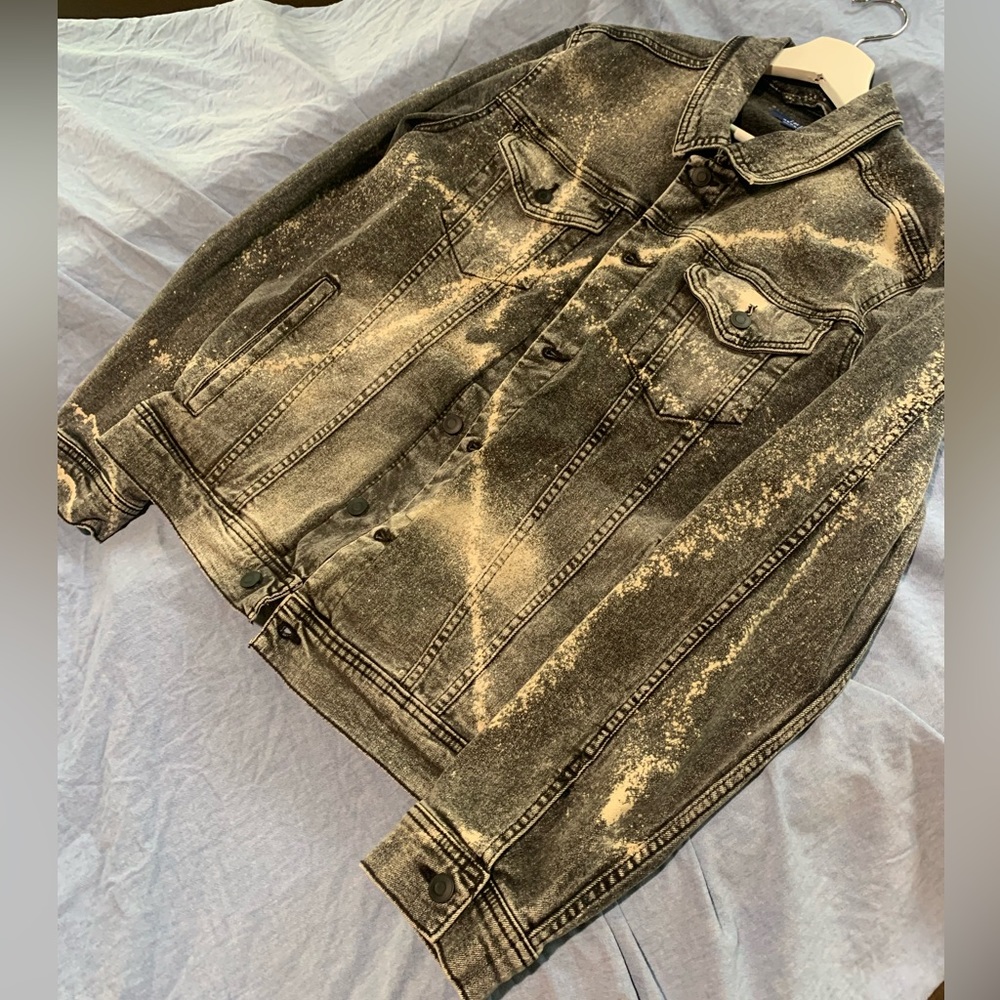 Somebody’s Problem Denim Bleach Splash Jacket - image 2